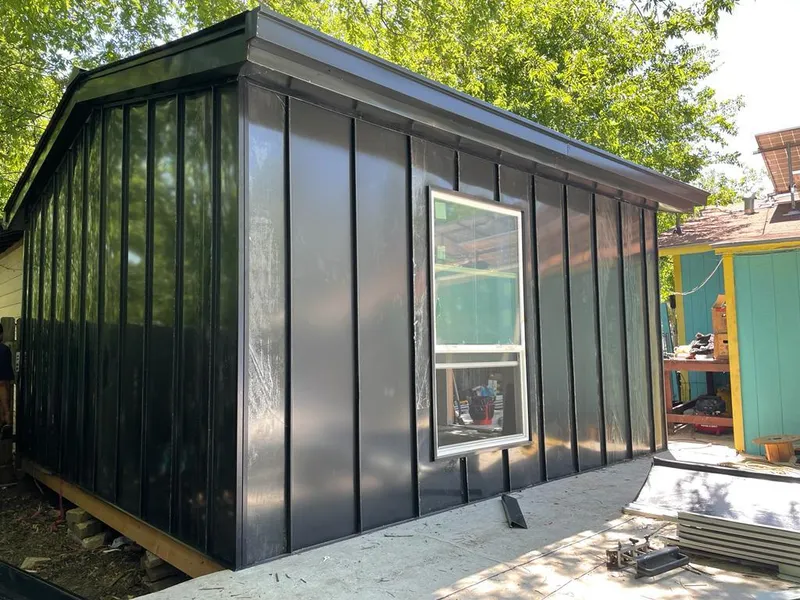 Black standing seam metal wall panels for Metal Roof Installation in Manalapan